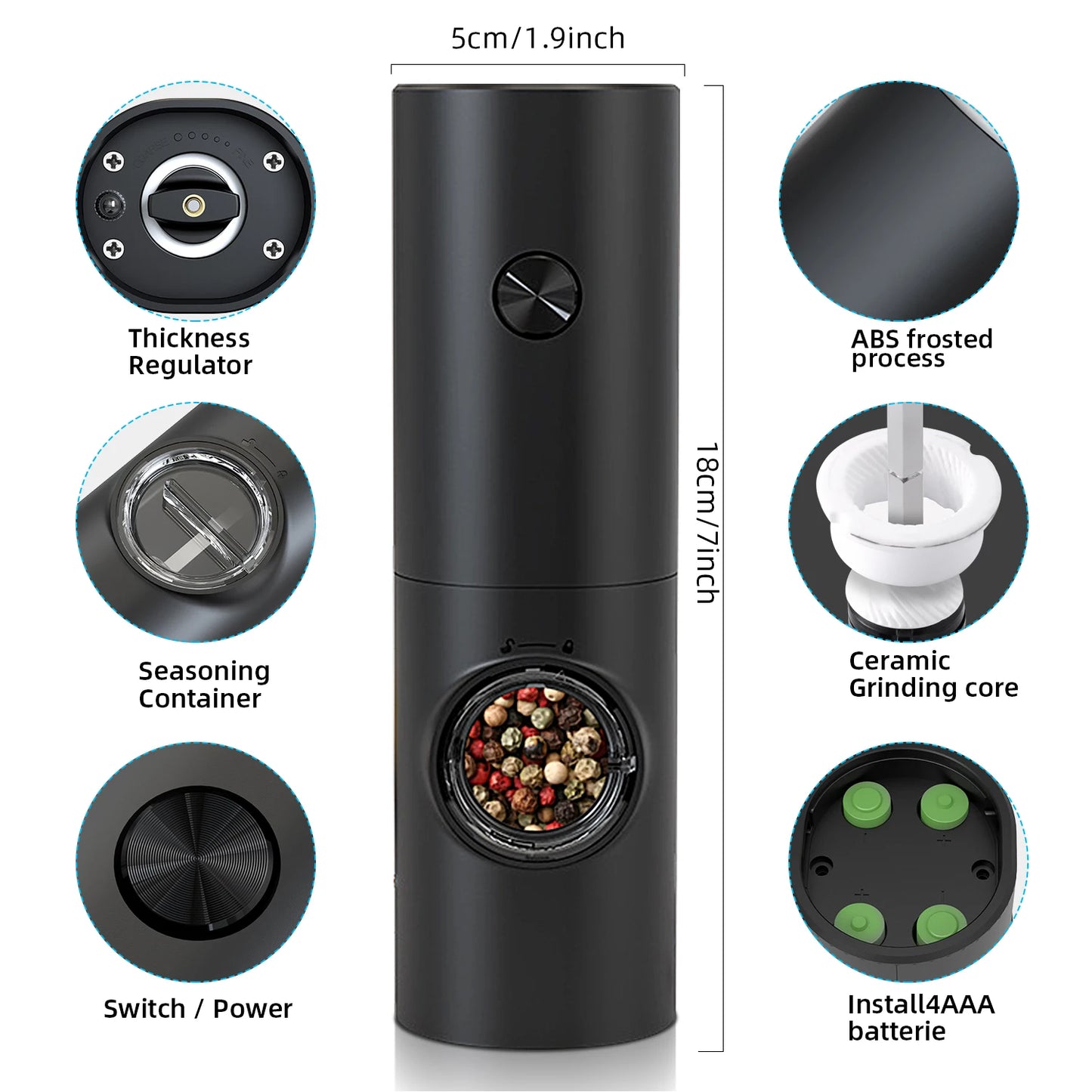 Automatic Electric Salt And Pepper Grinder